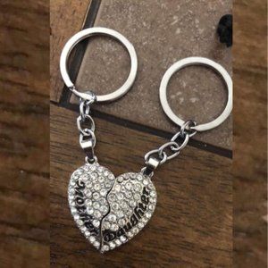 Split Heart Keychain - Set of 2 Mother & Daughter Heart Keychain Gift Jewelry